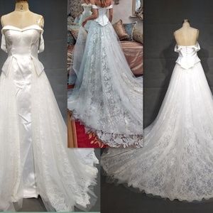 #97310 Strapless off the shoulder wedding dress